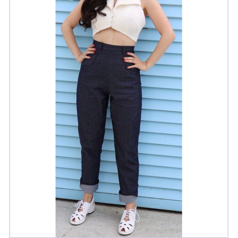 NWT Freddie’s of Pinewood women’s blue denim wing pants size 32